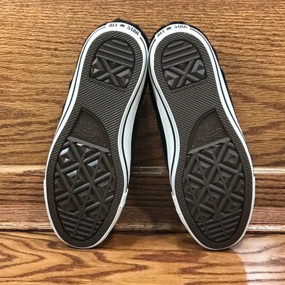 Converse CTAS Hi Black White Faux Fur Shoes - Picture 6 of 8